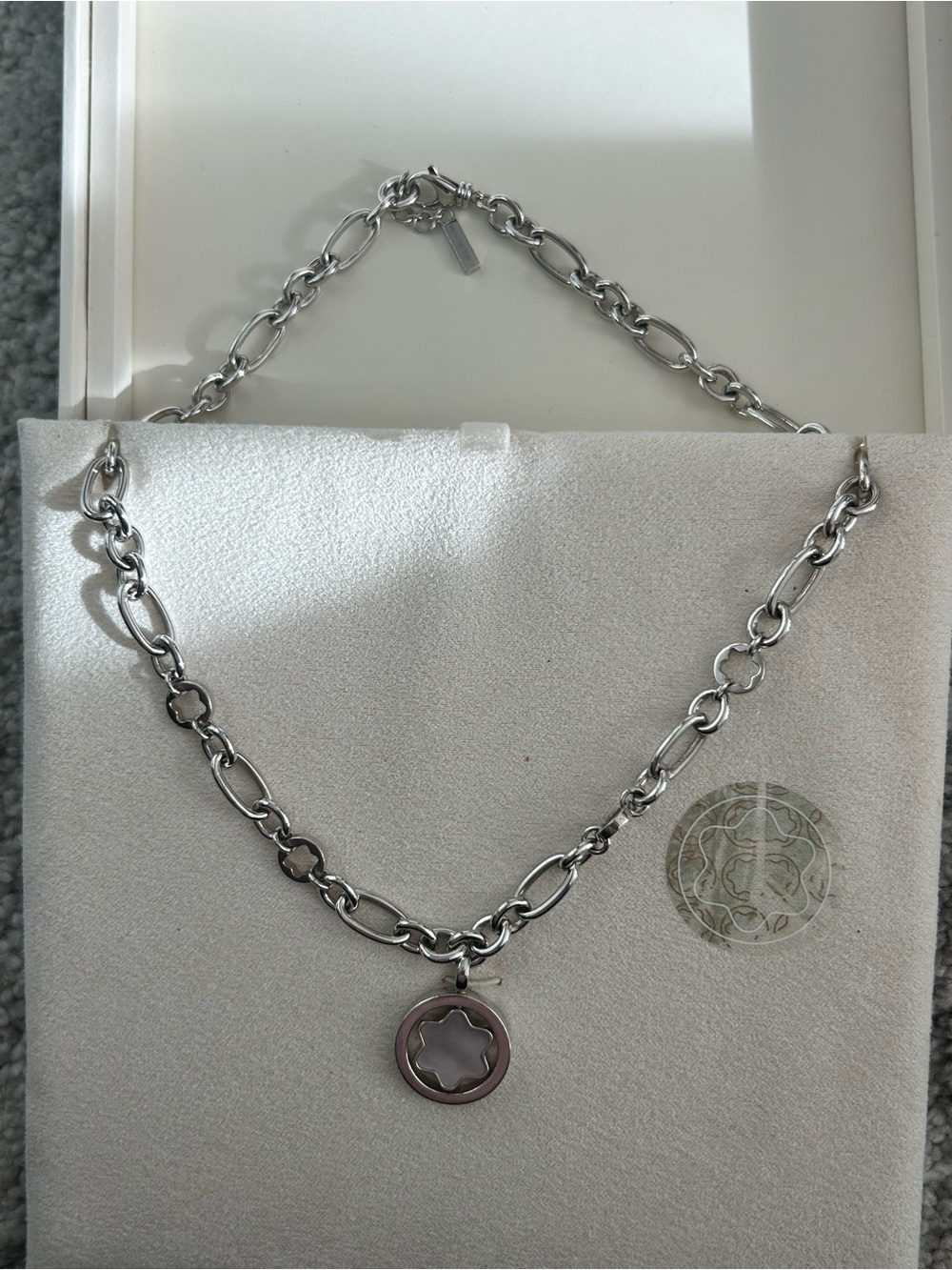 Montblanc Silver-Tone Star Emblem Chain Necklace - Picture 4 of 9